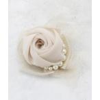 ブローチ ラメチュールシフォン×フェイクパールコサージュ レディース