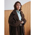 ステンカラーコート コート オーバーサイズボアコート レディース