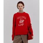 ショッピングレッド ニット セーター MILAOクルーネックジャガードニット レディース