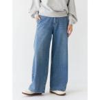  джинсы Denim Denim брюки [WEB ограничение ] кнопка дизайн высокий талия распорка Denim женский 