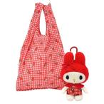 エコバッグ sanrio/サンリオキャラクターズ　マイメロディ　赤チェック　ぬいぐるみエコバッグ