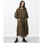 ワンピース 「natural by clip」TRWチェック前開きワンピース「プチサイズあり」