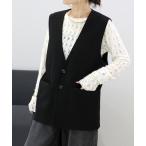 ショッピングVita ベスト ジレ ノーカラーVネックベスト レディース