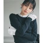 ショッピングフリル ニット セーター ドッキングフリルネックニット レディース