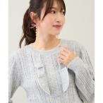 ニット セーター フリルラメニットプルオーバー レディース