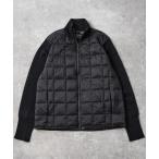 ショッピングニットタイ ダウンジャケット ダウン 「TAION/タイオン」ベーシック ハイネックWジップ ニットスリーブダウンジャケット メンズ