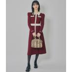 ショッピングニットワンピース ワンピース マルチケーブルバイカラーニットワンピース