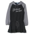 「BURBERRY BLUE LABEL」 フリル長袖ワンピース 38 ブラック レディース