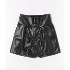 パンツ フェイクレザーショートパンツ レディース