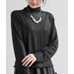 ショッピングカットソー tシャツ ラメ光沢ハイネックカットソー レディース