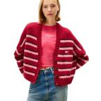 ショッピングトミーヒルフィガー ニット セーター バッジボーダーフラッフィカーディガン レディース