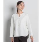 ブラウス シャツ 両面起毛キーネックブラウス レディース