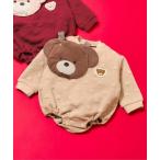 ベビー服 ロンパース 「リンク」tiny bearキルトボディオール×スタイセット