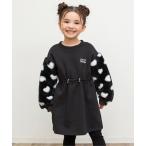 ワンピース 「ジュニア対応」袖ボアワンピース キッズ 子供服 女の子