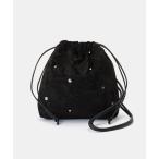 ショルダーバッグ バッグ スタッズベロア巾着バッグ レディース