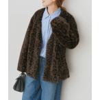 コート アウター レオパードファージャケット レディース