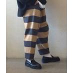 パンツ ボーダータックパンツ レディース