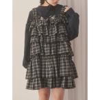 ワンピース チェックホイップクリームミニワンピース