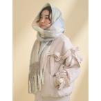 ショッピングリボン マフラー ストール fluffy ribbonチェックマフラー レディース