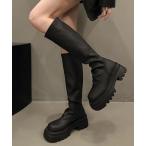 ショッピングロングブーツ ブーツ 厚底ストレッチロングブーツ レディース