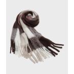 ストール マフラー マルチカラーチェックボリュームストール レディース