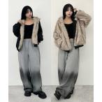 ショッピングファー ブルゾン アウター 2WAYリバーシブルフェイクファーブルゾン レディース