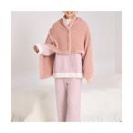 ショッピングポンチョ パジャマ ルームウェア リバーシブルウォームフリース 4WAYポンチョ S ピンク レディース