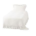 ショッピングベッド ベッド 寝具 WARMY アルガンオイル加工 フリル 掛け布団カバー シングル ホワイト×ブラック