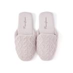 スリッパ ケーブルニット ルームシューズ ライトピンク