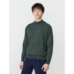 ショッピングカシミア セーター ニット コットン×カシミヤ　モックネックニット　ブラウン/グリーン/ネイビー メンズ