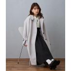 ショッピングロングコート コート アウター スタンドカラーロングコート レディース