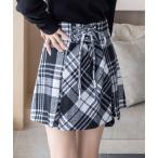 ショッピングチェックアップ スカート チェック柄バックレースアップボックスプリーツスカート「着回し力抜群 ガーリー ミニ」「AW新作」