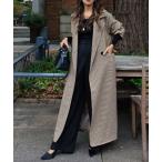 コート チェスターコート ガンクラブチェックロングコート レディース