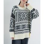 ニット セーター 「refinedworks」存在感抜群の バンダナ柄ニット レディース