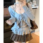  ансамбль A'GEM/9 ×.kom [.kom/ точка ke-o- M ] оборка Cami ×la полный кардиган 