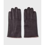 ショッピングシグネチャー 手袋 シグネチャーストライプ パイピング レザーグローブ「553759 TSG」 メンズ