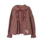 ショッピングフリル ブラウス シャツ 三つ子のくまの冬支度刺繍使いフードブラウス レディース