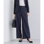 スラックス パンツ 「日本製／スーツ／通勤」シルクウールストレッチ ワイドパンツ レディース