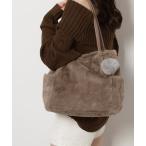 トートバッグ ポンポン付きタックトート レディース