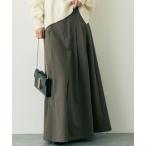 スカート 「人気追加」タックフレアマキシスカート