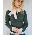 ニット セーター 「POLO BCS」VIS別注ヘンリーネックミニケーブルニットトップス レディース