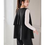 セットアップ 「2点セット」洗える/防シワ/UVカット 　バックフリルベストセットアップ レディース