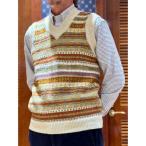ショッピングジレ ベスト ジレ ウール　フェアアイル　Vネックベスト　Made in UK メンズ