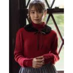 ニット セーター 「ゆべし×Samansa Mos2」ティペット付リブニット レディース