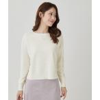 ショッピング柄 ニット セーター 「手洗い可／日本製」地柄ボーダーのニットトップス レディース