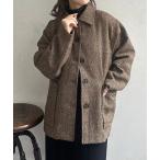 ベスト ジレ ネップヘリンボンパイピングカバーオール レディース