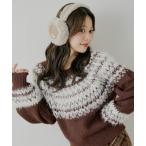ショッピングノルディック ニット セーター ノルディック柄ルーズニット レディース
