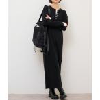 ショッピングマキシ丈 ワンピース 「MULTI FUNC+」ヘンリーネックニットワンピース