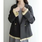 ジャケット テーラードジャケット ヘムフリルレーヤードジャケット レディース