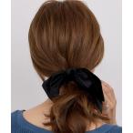 ヘアクリップ 片結びリボンベロアフックポニー　ヘアカフ